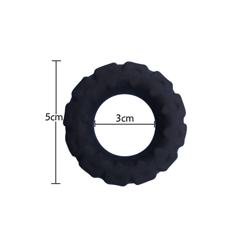 Monarcha Mórdhíola Praghas is Fearr Moill Fireann Ejaculation Fáinní Coileach Bog Silicone Soft d'fhir (Fáinne Dubh-chruthach Black Nwhite)