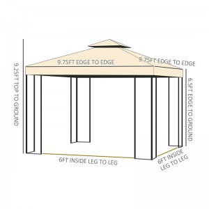 10 \'x 10\' Miotal \'Miotal PATIO Gazebo Gairdín GAIRD
