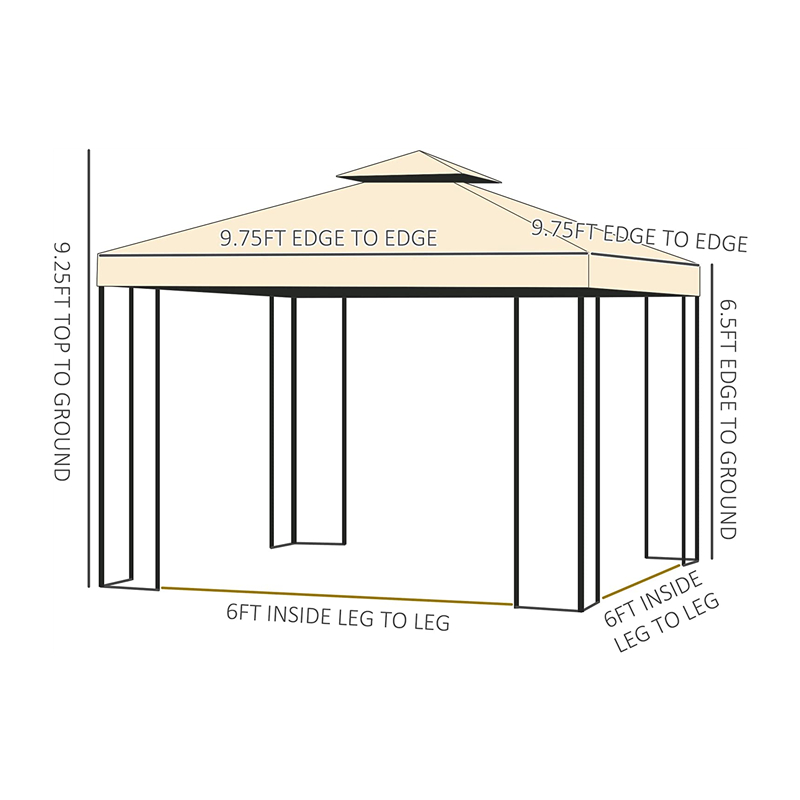 10 'x 10' Miotal 'Miotal PATIO Gazebo Gairdín GAIRD