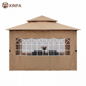 Gazebo amuigh faoin aer 10 \'10 ’do PATIO le ballaí fuinneoigena heaglaise, Brown