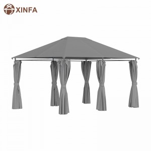10 \'x 13\' foscadh ceannbhrat PATIO Allamuigh Gazebo le 6 bhalla inbhainte, liath