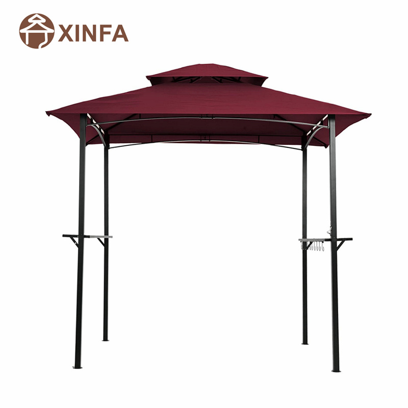 8 'x 5' CAOPAPY Barr Grill Gazebo Allamuigh PATIO Allamuigh Dídean gazebo le fráma cruach sturdy, dearg