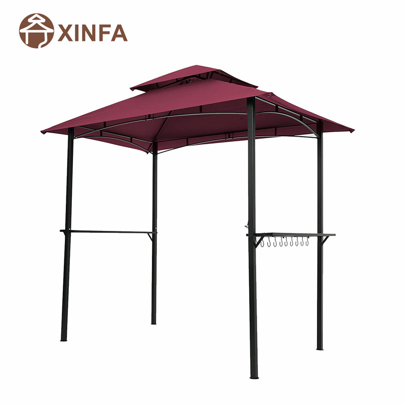 8 'x 5' CAOPAPY Barr Grill Gazebo Allamuigh PATIO Allamuigh Dídean gazebo le fráma cruach sturdy, dearg