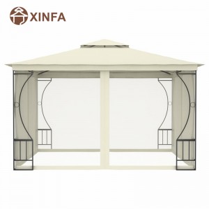 Gazebo Allamuigh Gazebo Gazebos Gazebos Uiscedhíonach le Net Mosquito Ceithre Thaobh Dubh, Bán
