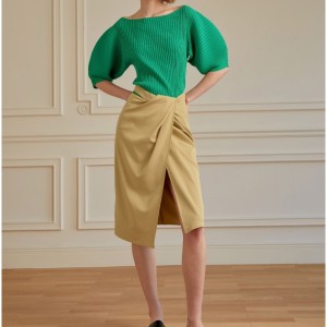 Sciorta Slit Slit Pleated Stíl Saoirena Fraince 2023 Sciortanua-chluichenua