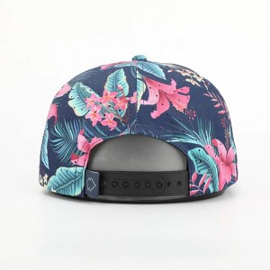 Dearadh saincheaptha OEM Do lógó Ardchaighdeán 5 Painéal BRIM Flat All Over Sublimation Priontáil Hip Hop Gorras Snapback Cap and Hat