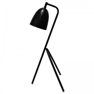 Lampa deisce trí chos le bailchríoch dubh agus lasc rocker ar líne ag an seomra aíochta