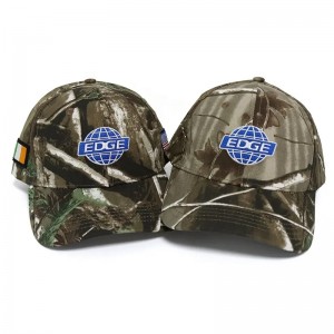 Saincheaptha compordach 5 phainéal spórt bróidnithe lasmuigh faoin aer 100% cadás priontáil digiteach caipín baseball inchoigeartaithenite