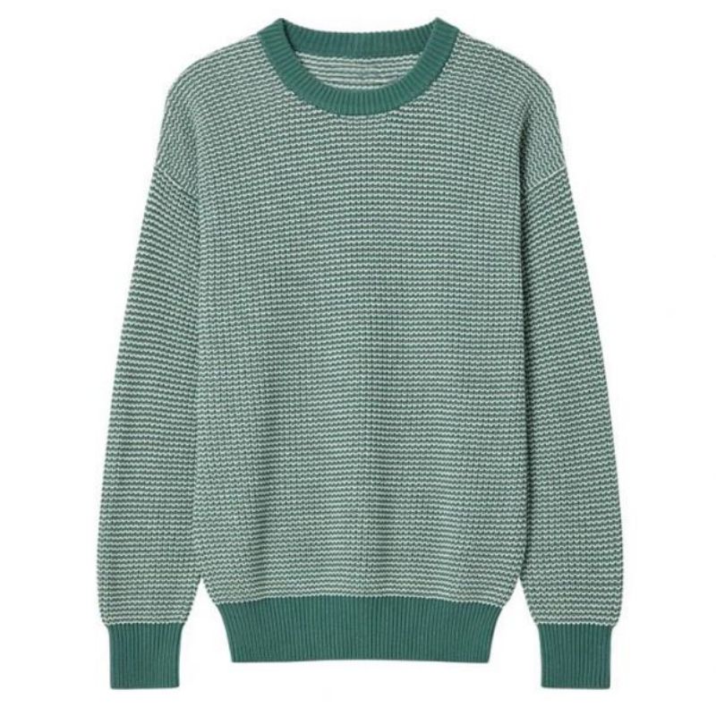 Meascna fir Crewneck Crewneck Long Sleeve Long Crewneck Fir Cniotáilte Dath