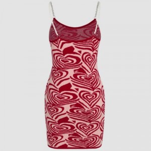 Grá Patrún Croí Gúnaí Priontáil Gúna Gearr Sleeve Summer Sundress Shein Shein Sexy Knitwear