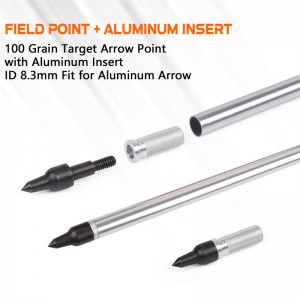 Saighead scriú 100grain Elongarrow agus iatáin alúmanaim