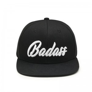 Dearadh OEM árasán brim 6 painéal saincheaptha 3D lógó bróidnéireachta hip hop caipín hata snapback do fhir