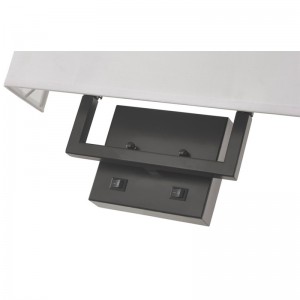 Hampton Inn Óstán Lampa leathbhalla leath -dronuilleogach le bailchríoch dubhneamhlonrach, dhá lasca rockernoff ag seomra aoi an óstáin