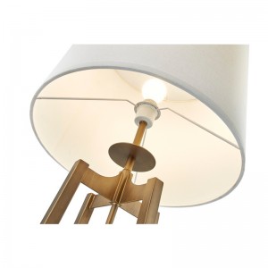 Tolg óstán hyatt in aice le lampa urláir le bailchríoch óir seanda ag an seomra aoi