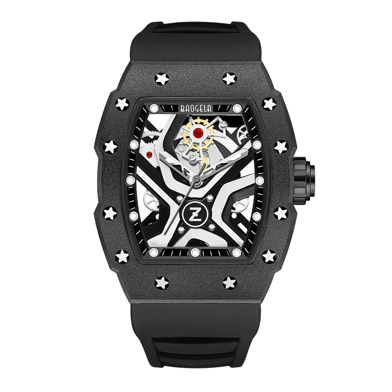 Uaireadóirí Brand Barr Baogela le haghaidh Fir Spórt Faisin Spórt Meicniúil Waterproof Watch Watch 50bar Féach ar an tSeapáin REOJ HOMBRE 4143