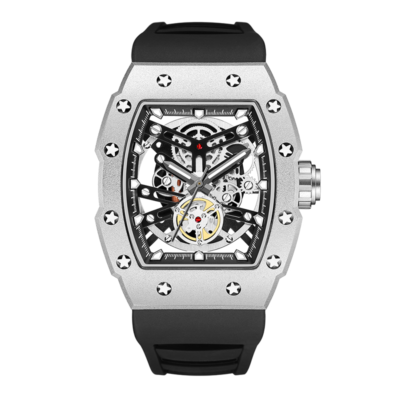 Baogela Barr Brand Só Mens Uaireadóirí Spórt Spóirt Cruach Dhosmálta Tonneau Dial Spórt Míleata Spórt Wargwatch Strap Strap Strap Strap 4149