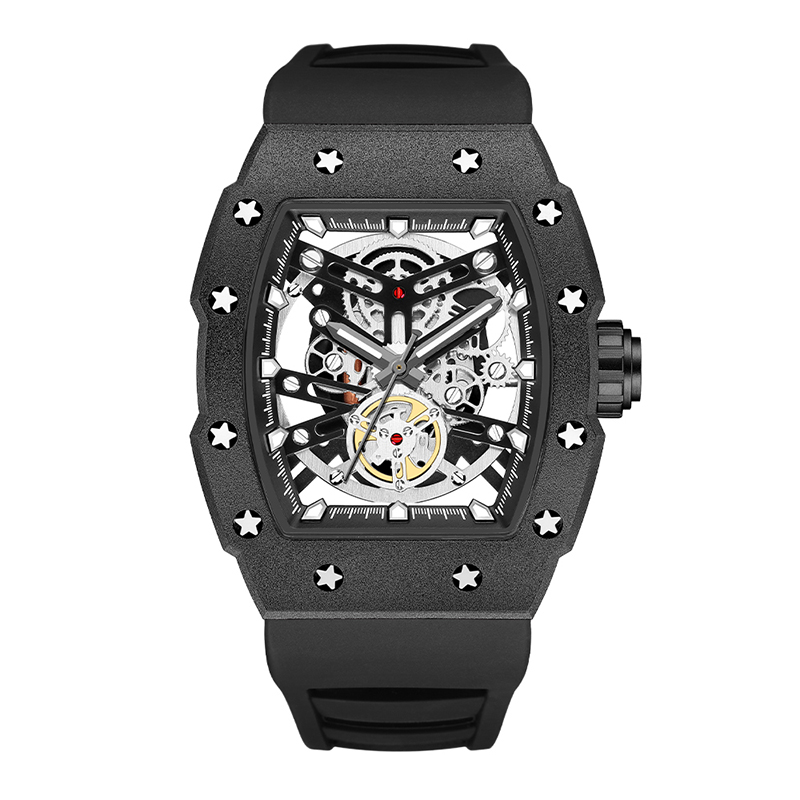 Baogela Barr Brand Só Mens Uaireadóirí Spórt Spóirt Cruach Dhosmálta Tonneau Dial Spórt Míleata Spórt Wargwatch Strap Strap Strap Strap 4149