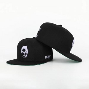 Saincheaptha 6 phainéal aicrileach dubh dúnta ar ais flex fit fit goraras caipín feistithe hata feistithe 3D lógó bróidnéireachta glas fo -bhroinn hip hop caipín snapback