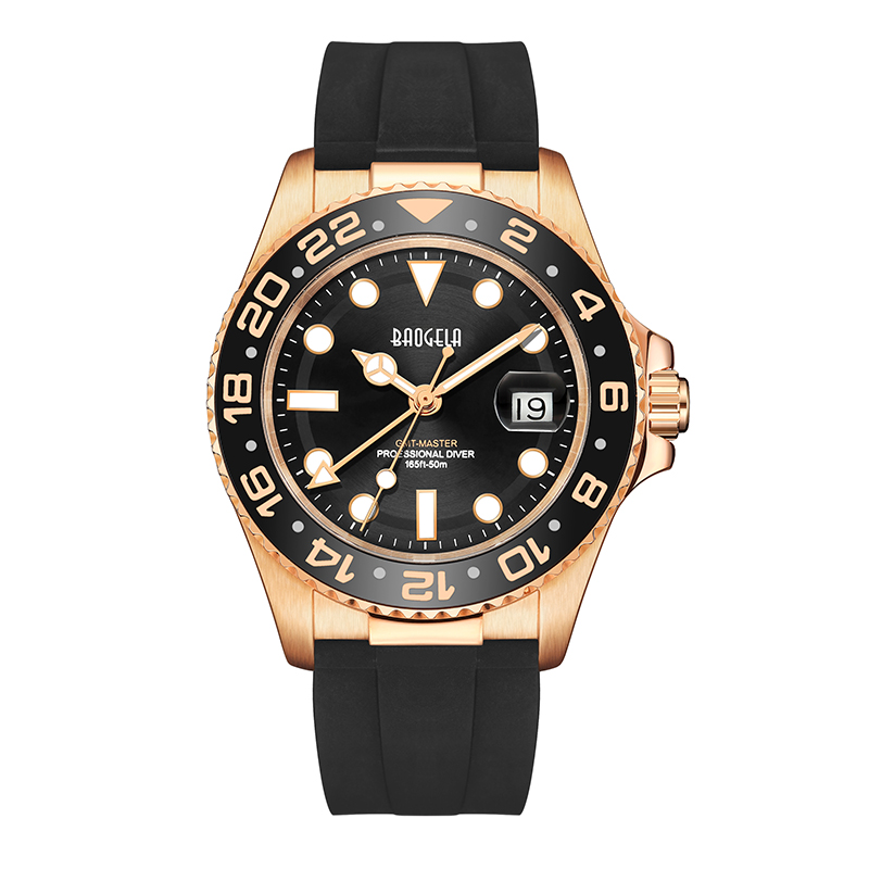 Baogela Barr Brand 50m Waterproof Rose Óir Faire Fir Grianchloch Féach ar Lánúineacha Faisin Tumadóireachta Spórt Féach ar Ghluaiseachtna hEilvéise Wristwatch 22805