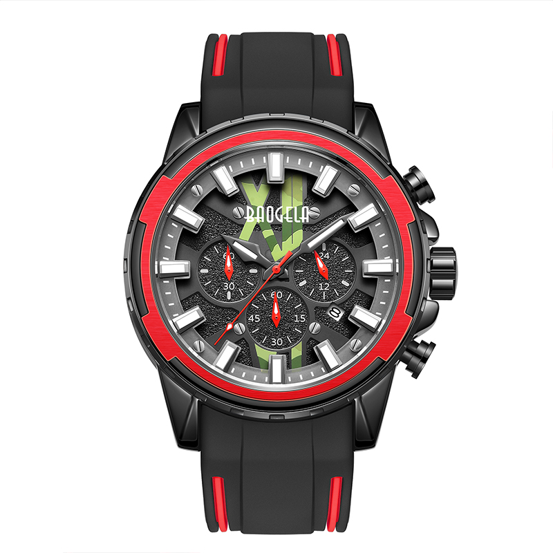 BAOGELA NUA ATHCHÓIRITHE Fir Strap Rubber Dhosmálta Strap Blue Faire le haghaidh Fear Só Chronograph Waterproograf Wristwatch Relogio Luminous 22601
