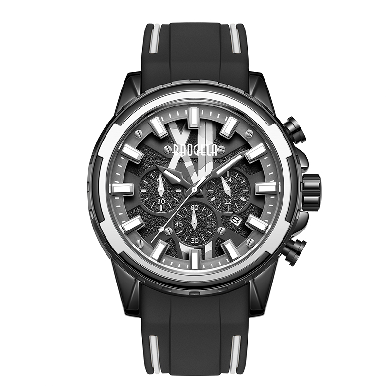 BAOGELA NUA ATHCHÓIRITHE Fir Strap Rubber Dhosmálta Strap Blue Faire le haghaidh Fear Só Chronograph Waterproograf Wristwatch Relogio Luminous 22601