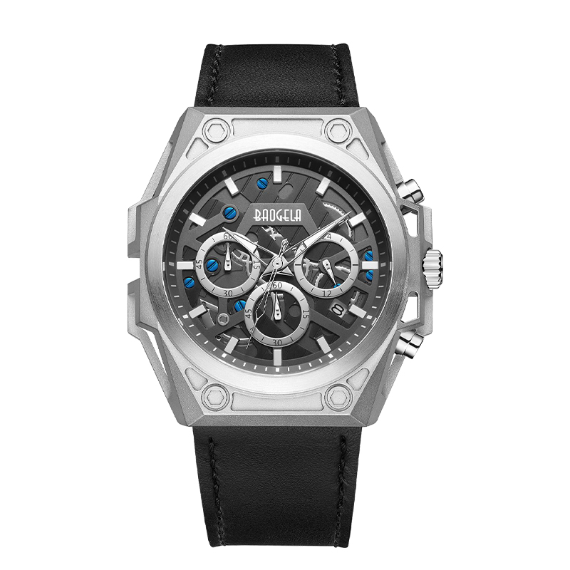 Uaireadóirí cruach dhosmálta baogela baogela fir só branda só spórt leathair strap wristwatch wristwatch uiscedhíonach quartz faire 22605