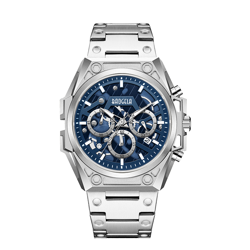 Uaireadóirí cruach dhosmálta baogela baogela fir só branda só spórt leathair strap wristwatch wristwatch uiscedhíonach quartz faire 22605