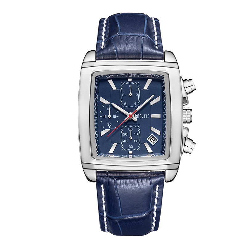 Baogela dronuilleog dhiailiú strap leathair faire le haghaidh fir ócáideach ghorm chronograph uaireadóirí uaireadóirí fear wristwatch montre reroj часы мжск 22607