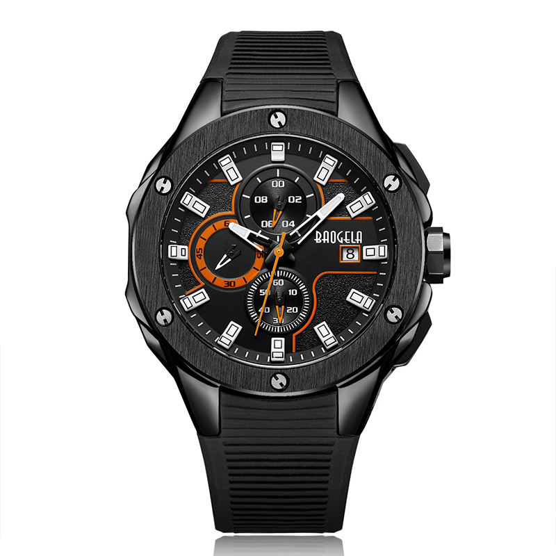 Branda Só Baogela Fir Fir Silicone Sports Watches Faisean Arm Faisean Fear Chronograph Grianchloch Réamhfhéachaint Masculino Rose 22608