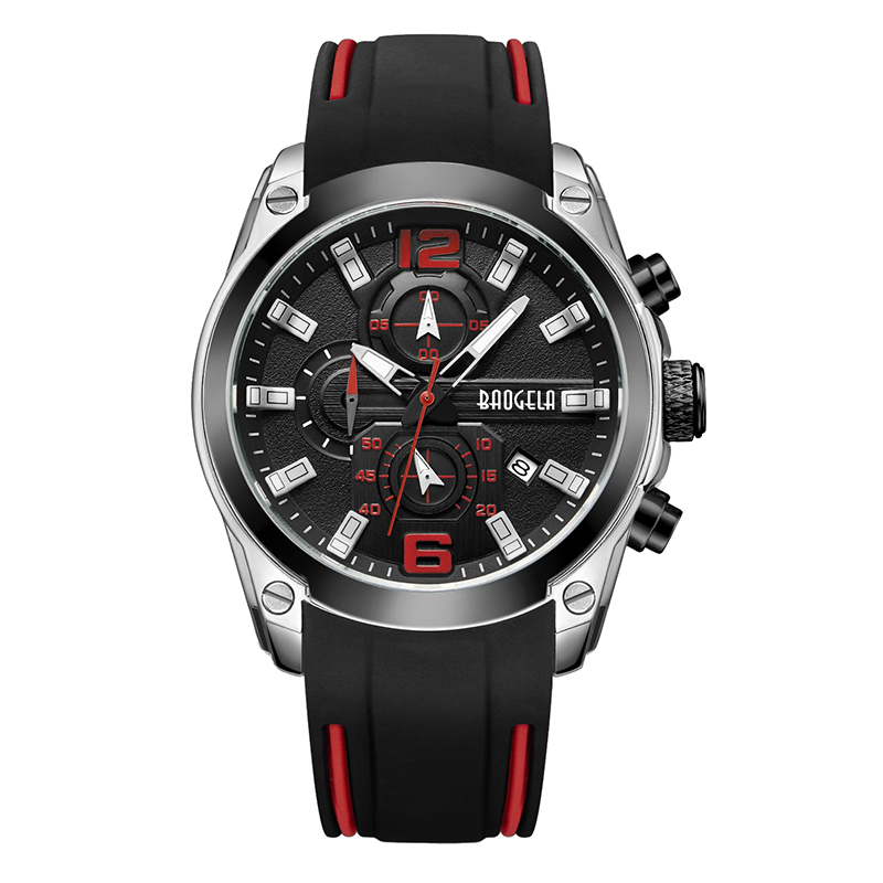 Baogela Chronograph Analógach Grianchloch Faire Le Dáta Lámha Luminous Lámha Luminous Uiscedhíonach Strap Strap Wristswatch for Man Blue 22609
