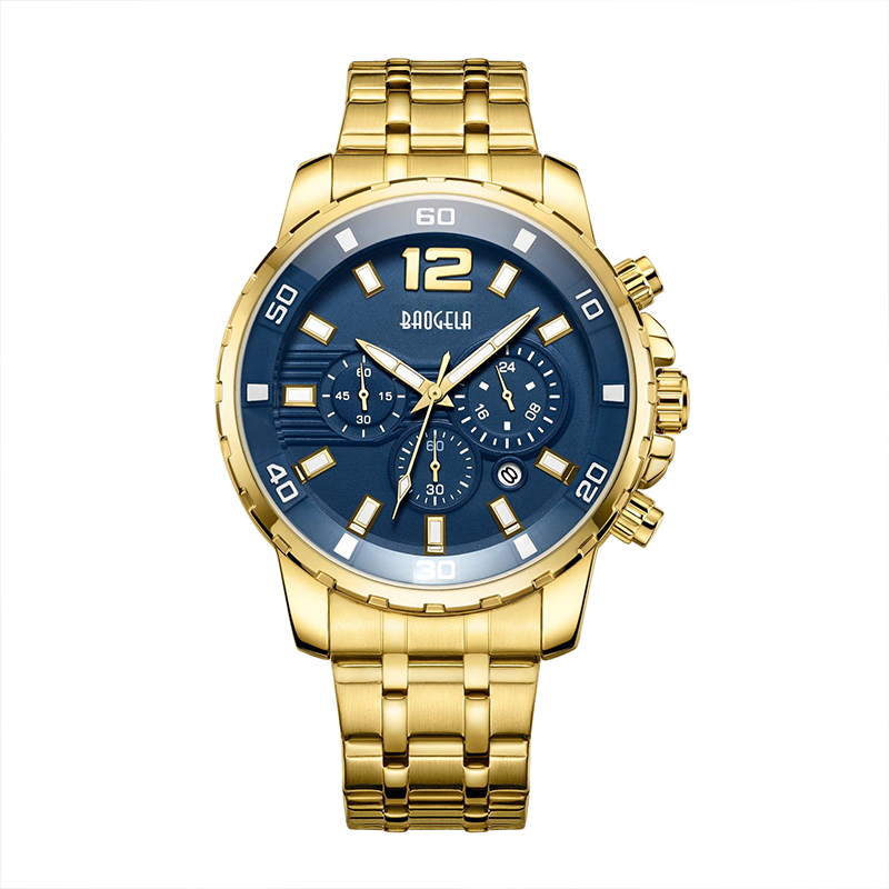 Baogela Quartz Men Faire Óir Faire Barr Branda Só -Airm Uaireadóirí Míleata Míleata Fir Clog Fir Relogio Masculino Business Wristwatch 22700