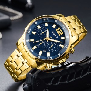 Baogela Quartz Men Faire Óir Faire Barr Branda Só -Airm Uaireadóirí Míleata Míleata Fir Clog Fir Relogio Masculino Business Wristwatch 22700