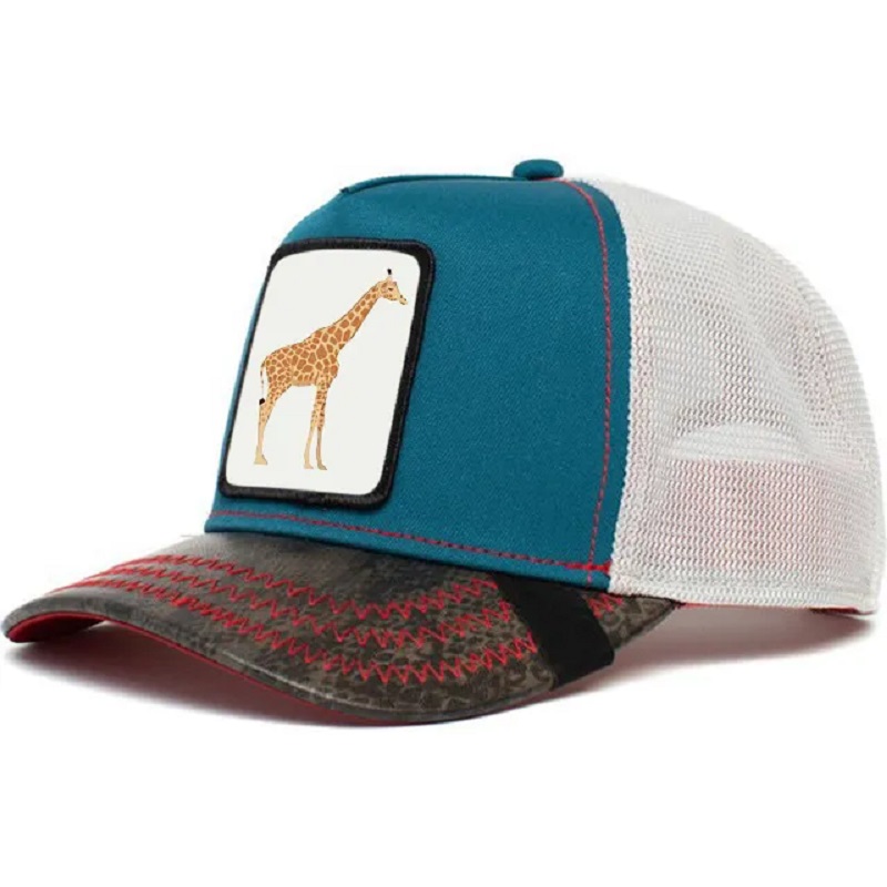 Monaróir 5 Painéal 100% Mens Poileistir Hataí Caipín Trucker le Paiste Fite Ainmhithe Saincheaptha