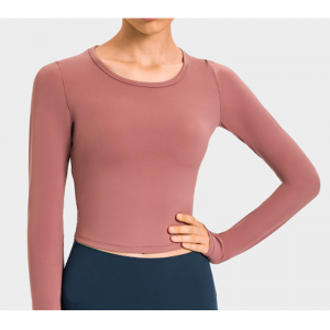 Cropped méar-cot o muineál yoga shirtd