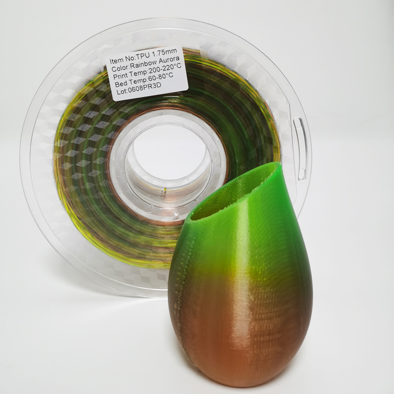 Filiméid Rainbow TPU 3D Filiméid bog solúbtha1.75mm FDM
