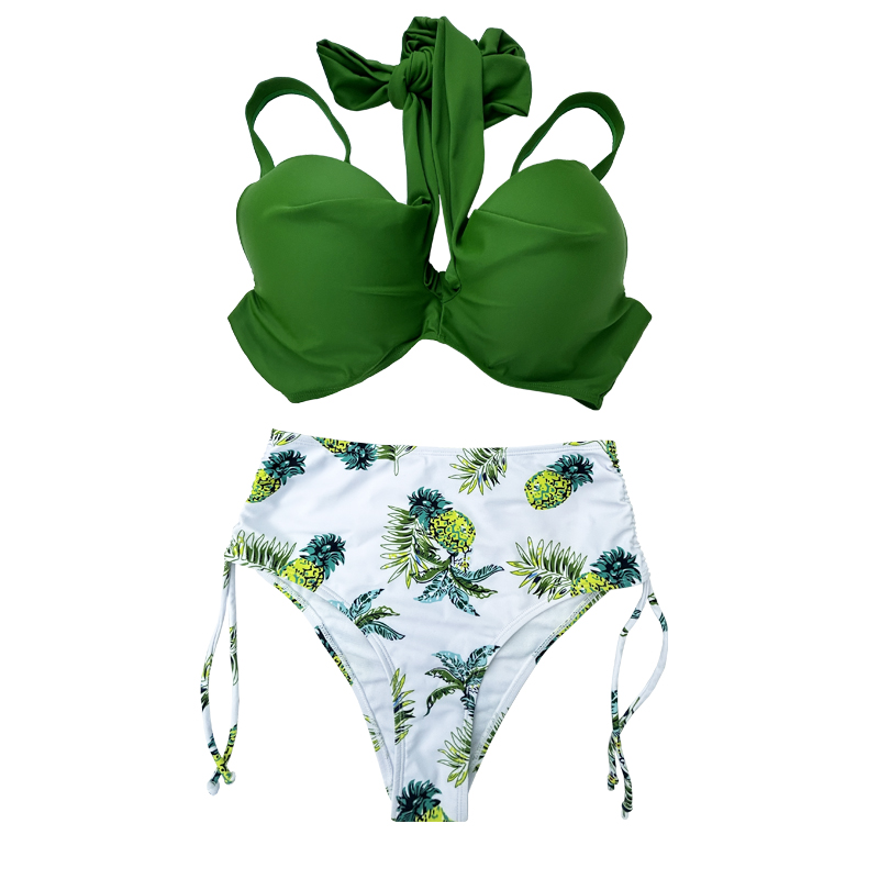 Móide Méid Floral Priontáil Fliuchs Swimstring