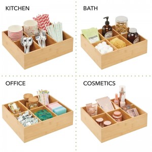 Comh -aireachta cistine bosca stórála bambú