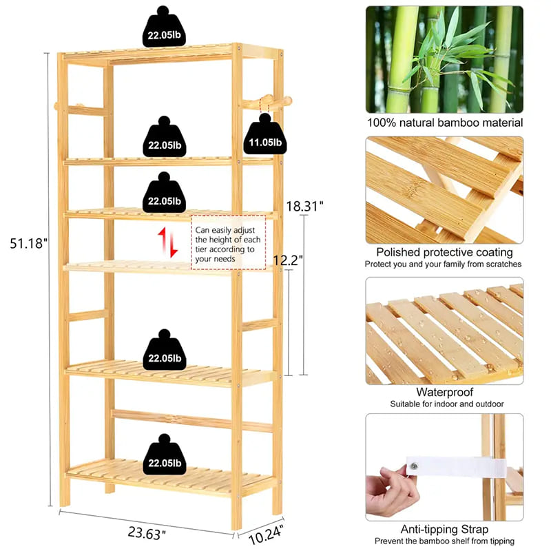 Leabhair inchoigeartaithe 5-scéal Ard-Uiscedhíonach RACK RACK RACK Plandaí Seilf Leabhar