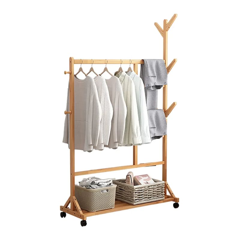 Taispeántas durable hangersneamhspleácha ag críochnú spáis mhaireachtála hangers cóta bambú