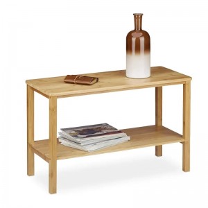 Seomra suí tábla caife bambú dronuilleogach donnnádúrtha le seomra stórála