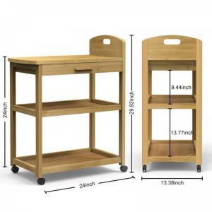 Scairbh Oscailte le haghaidh Stóráil Bia Ullmhú Bia Tralaithe carr seilf stórála bambú