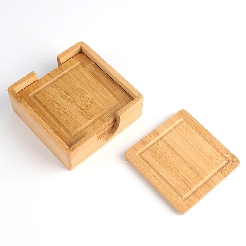 Coasters 5 phíosa bambú préimhe, coasters le haghaidh deochanna beoir