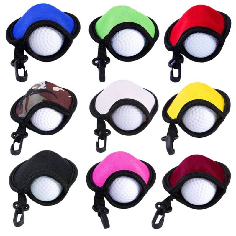 Saincheaptha uiscedhíonach dubhneoprene galf liathróid washer pouch gailf pouch glantacháin le gearrthóg