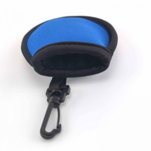 Saincheaptha uiscedhíonach dubhneoprene galf liathróid washer pouch gailf pouch glantacháin le gearrthóg