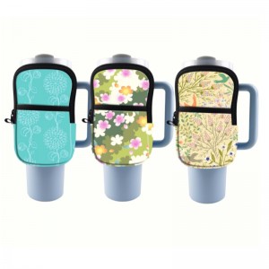 Pouch Buidéal Uisce Neoprene le haghaidh 40oz 20oz 30oz, Accessories Aclaíochta Giomnáisiamna mBan le Strap Inchoigeartaithe