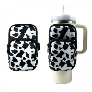 Pouch Buidéal Uisce Neoprene le haghaidh 40oz 20oz 30oz, Accessories Aclaíochta Giomnáisiamna mBan le Strap Inchoigeartaithe