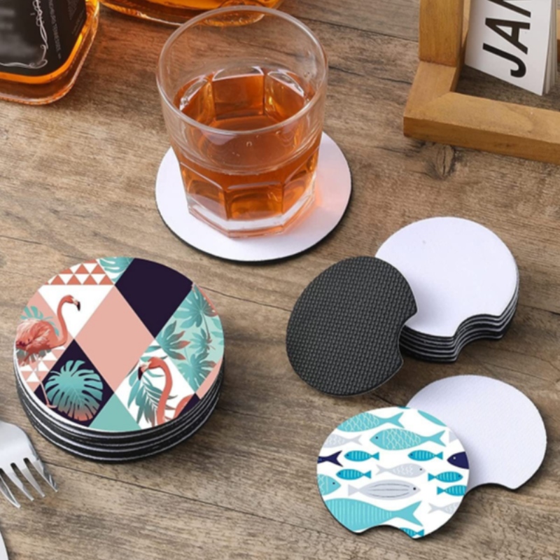 Díol te carr rubairnádúrtha coaster bán bán le haghaidh coaster cupán sublimation