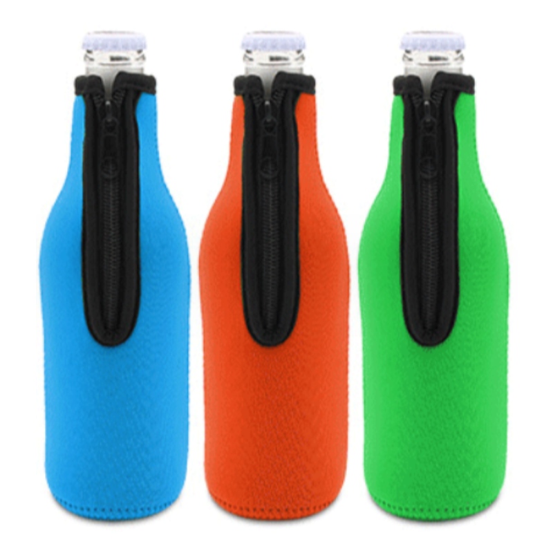 Sleeve Buidéal Neoprene Buidéal Mála With 330ml Clúdach Inslithe Teirmeach le Zipper do Champáil Páirtí Sleeve Buidéal Gloine 12oz Beoir 12oz