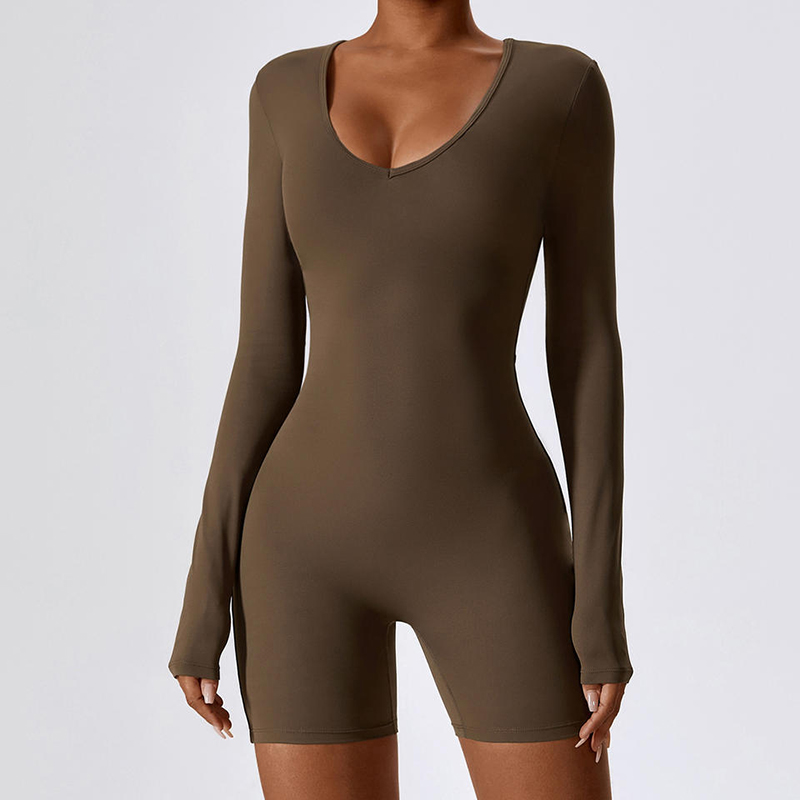 SC1079 OEM LOGO CUSTAIM CUSTAIM TRÁD Tirim Tirim Bodysuits Giomnáisiam Workout Romper Bodyconwear Active Piece One Yoga Jumpsuit