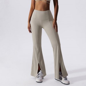 Sc1098 lógó saincheaptha pants yoga pants riteoga ard waist luiteoga do mhná luiteoga flare rialaithe bolg
